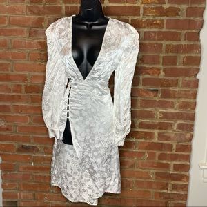 SHEIN white long sleeve dress